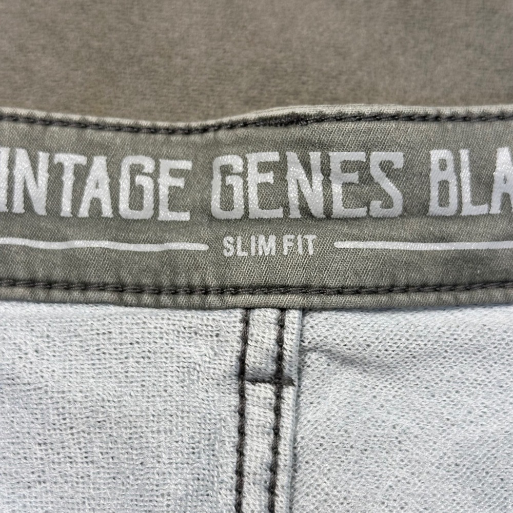 Vintage Genes Black Denim Shorts Mens 36 Gray Slim Fit Stretch Excellent - Picture 6 of 8
